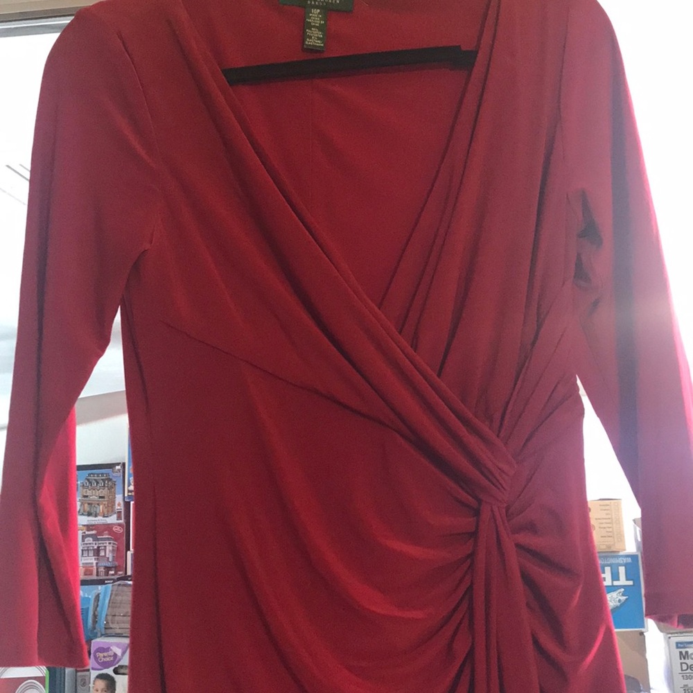 Red Ralph Lauren fitted dress
